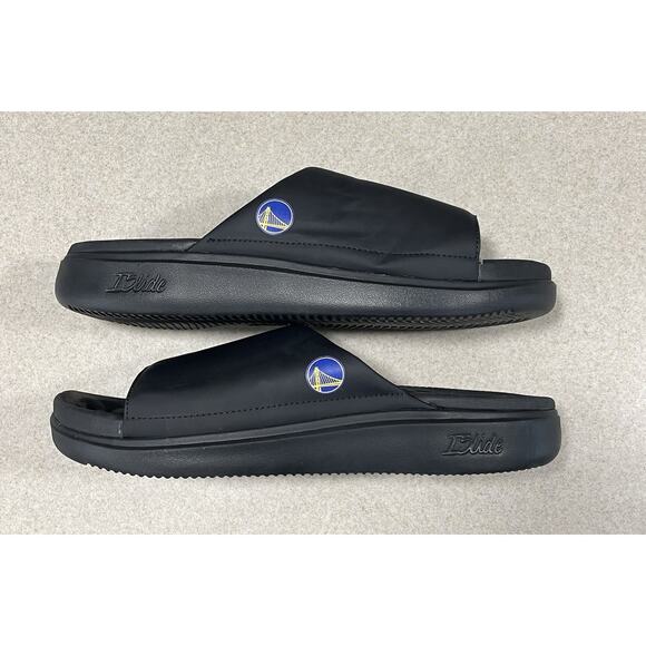 New- Islide NBA Golden State Warriors Logo Slide Sandals Black Unisex Size 12 main image 6